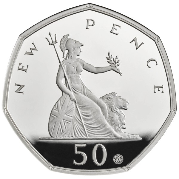 50 Pence Silver Proof 50 Years of the 50p United Kingdom 2019 Royal Mint