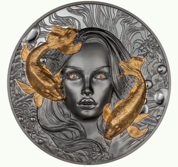 2 Unzen Silber Black Proof Goddess of Water 10$ Palau 2024 